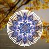 Blue Purple Mandala Wind Chime 10 Inch Metal Outdoor Garden Decor Hanging for All Seasons Vibrant Floral Design Detailed Craftsmanship Garden Art