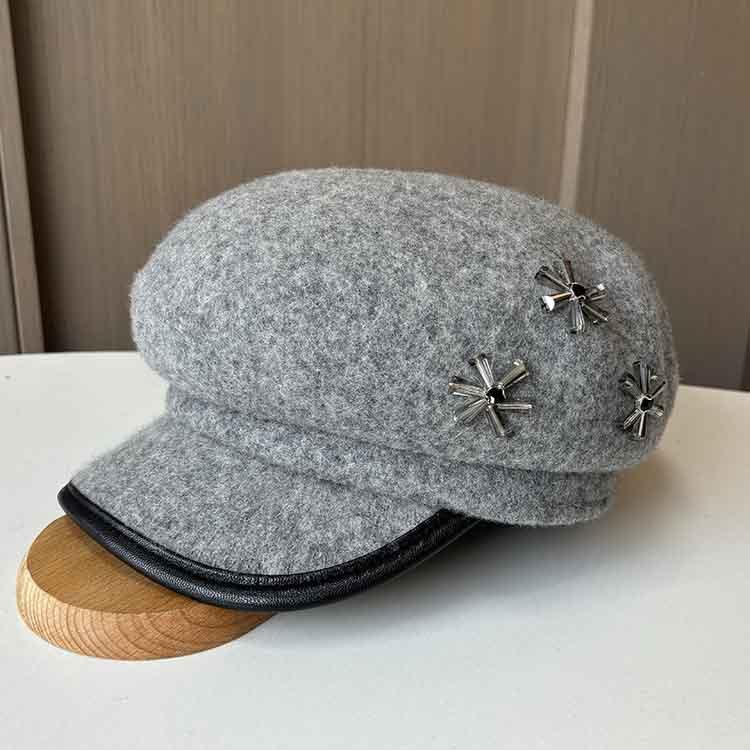 Hat Women's Autumn and Winter Wool Cap British Casual Felt Hat Versatile Fashion Foreign Style Beret Show Small Face