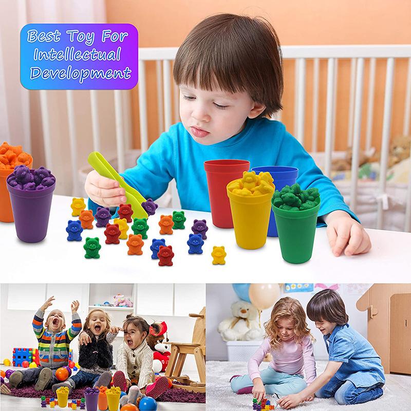 Montessori Rainbow Weight Bear Zabawki dla dzieci Sorter kolorów Materiał do liczenia Gra edukacyjna z matematyką Zabawki edukacyjne dla dzieci Nowe