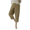 Women Casual Pants Summer Women's Casual Cropped Trousers Lightweight Elastic Waist Pants for Daily Wear Breathable for Women