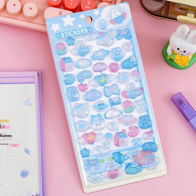 Fun Fashion 3D Relief Stickers Creative Cartoon Animals Cute Aesthetic Stickers Diy Phone Case Journal Decoration Stickers