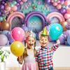 Mermaid Balloon Underwater World Theme Photography Background Newborn Baby1st Birthday Party Decor Supplies Photo Shoot Props