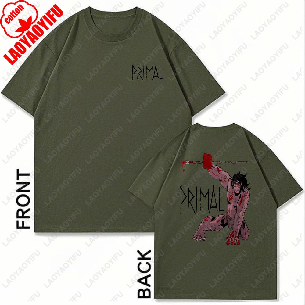 Striking Primal Fan Cotton Tee Vibrant Retro Prehistoric Graphic Shirt Vintage Classic Anime Casual Clothing Camisetas