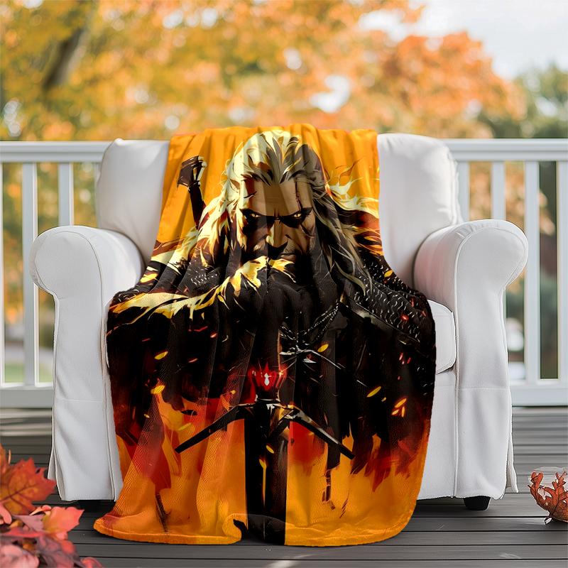 The Witcher Flannel Blanket Soft Warm All-Season Throw, Design for Camping, Car Travel, Hiking Sofa, Bed, Office Perfect Gift for Parties