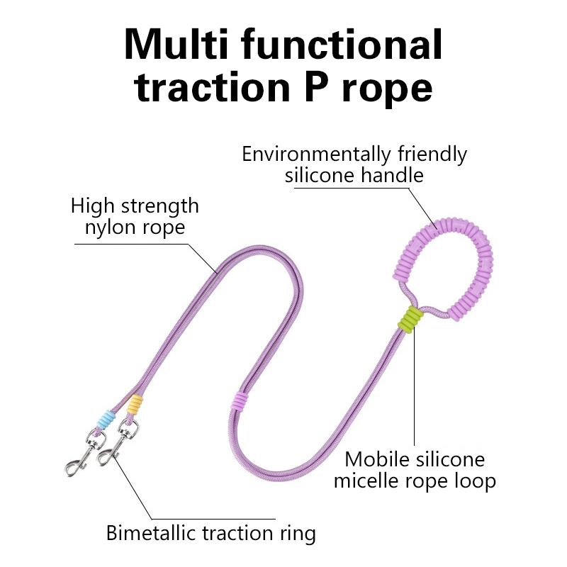 1/2 ks Lehké vodítko pro psa s dvojitou rukojetí Vodítko proti ztrátě psa Potřeby pro domácí mazlíčky Dvojité trakční lano pro domácí mazlíčky
