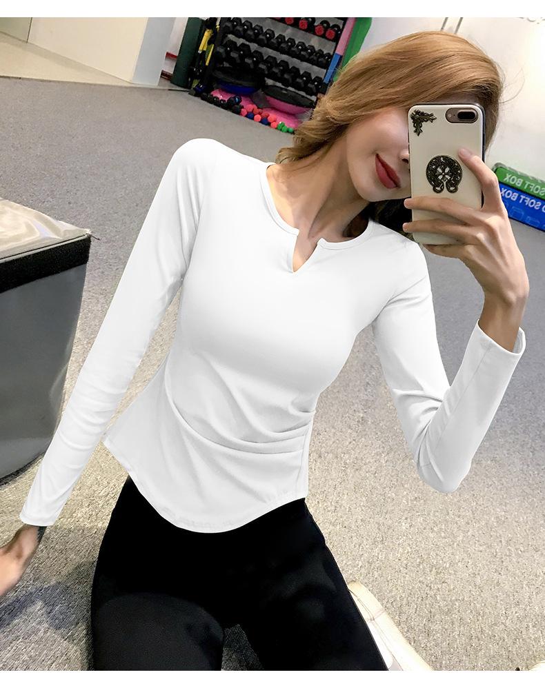 Women's Quick-dry V-neck Long-sleeve Slim-fit Yoga Top