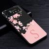 Case for Samsung Galaxy Z Flip4 Flip3 5G Black Phone Coque Z Flip 4 3 Hard PC Luxury Cover Zflip3 Cherry Blossom Pink Letter
