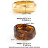 Salircon Vintage Punk Coffee Thick Irregular Resin Acrylic Bangles Women Geometric Metal Wide Bangle Bracelet Charm Jewelry Gift
