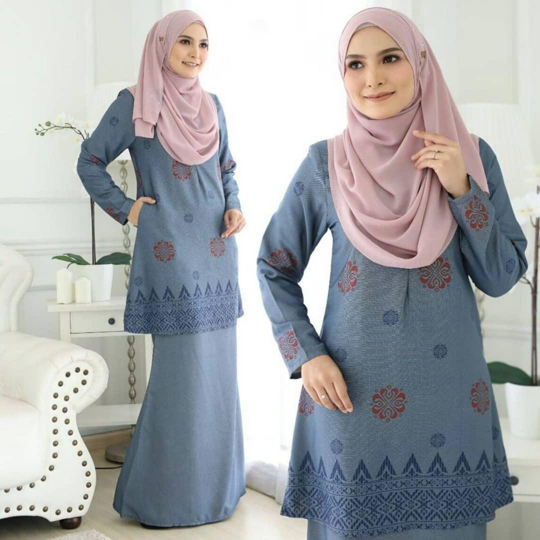 

2025 новый набивной узор Курунг Паханг традиционный женский костюм элегантный милый удобный ретро мусульманские новые продукты 4XL красный