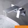 All-Copper Concealed Wall-Mounted Waterfall Basin Faucet (Hot & Cold)