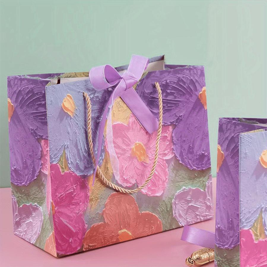 Large Gift Bags, 1PC Gift Bag With Ribbon, Portable Paper Gift Bag With Handles, Birthday Gift Bags, Present Bags For Wedding Party Valentine Day