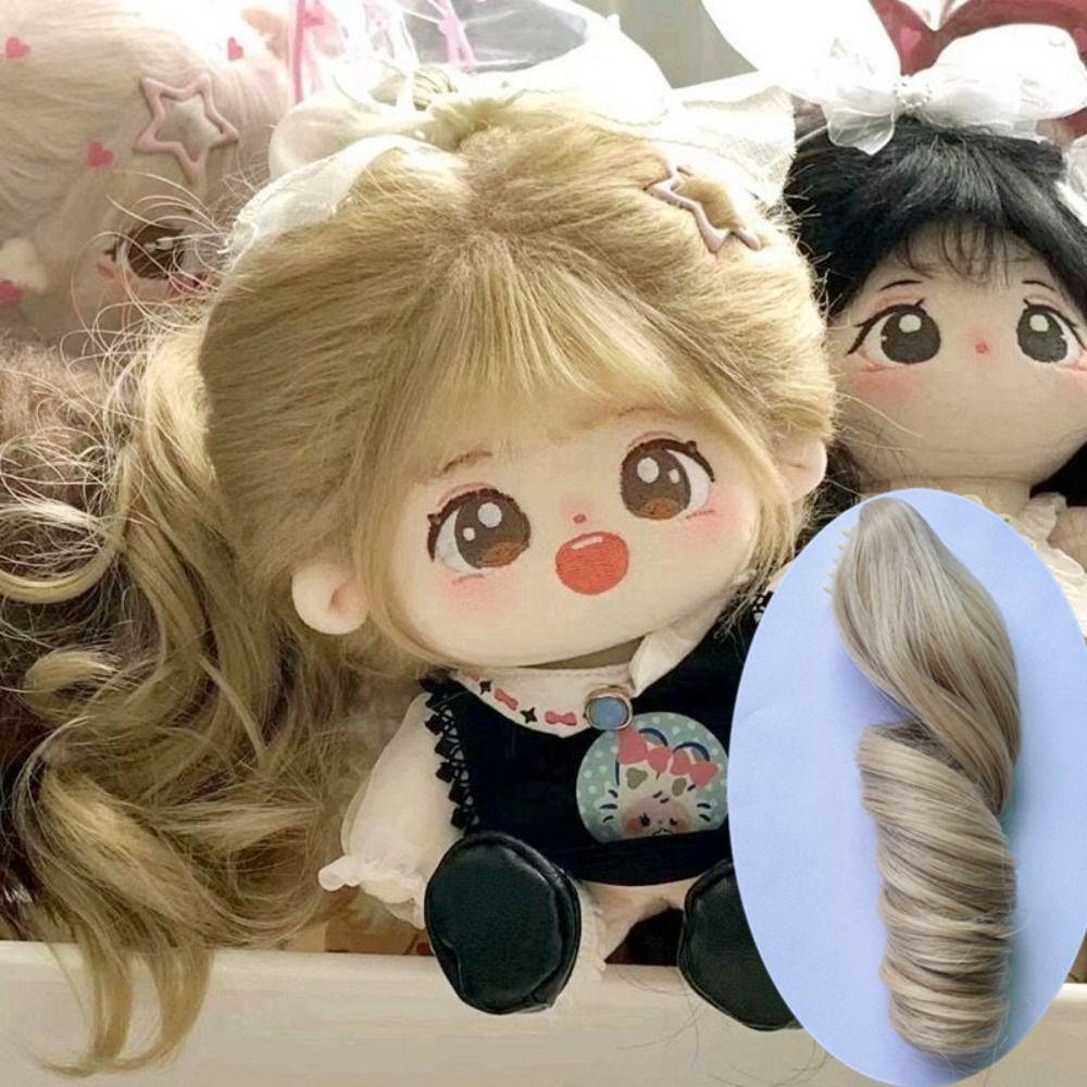 1 Stück Klemme für lange lockige Haarzöpfe für 20cm Baumwollpuppen-Perücke Rosa Lila Idol Star Puppe Greifklemme Perücke