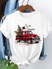 (Asian Size) tree cute style T Shirt Print Fashion Merry Christmas Women's Top Short Sleeve T-shirts O-neck Casual New Year Clothing Graphic Tee