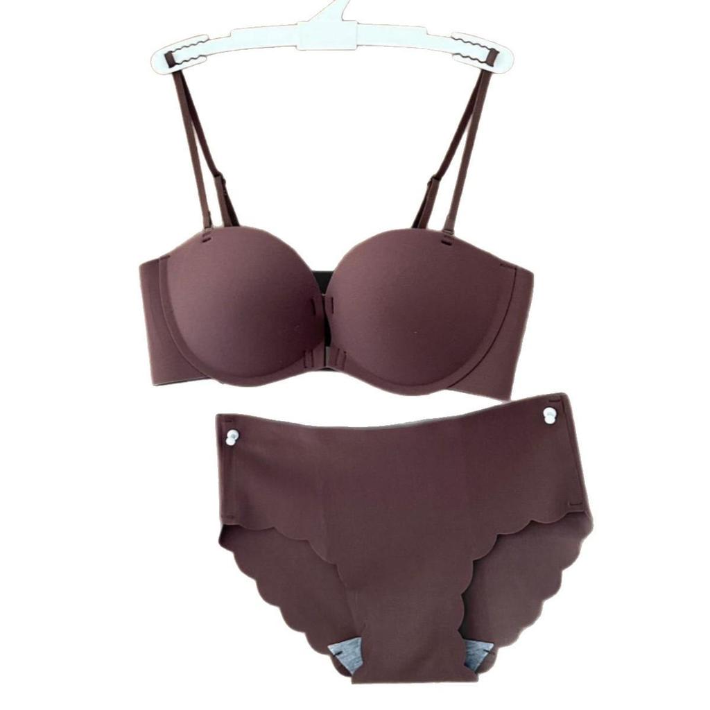 A002 Strapless Push-Up Bra with Front Buckle and Beautiful Back Design