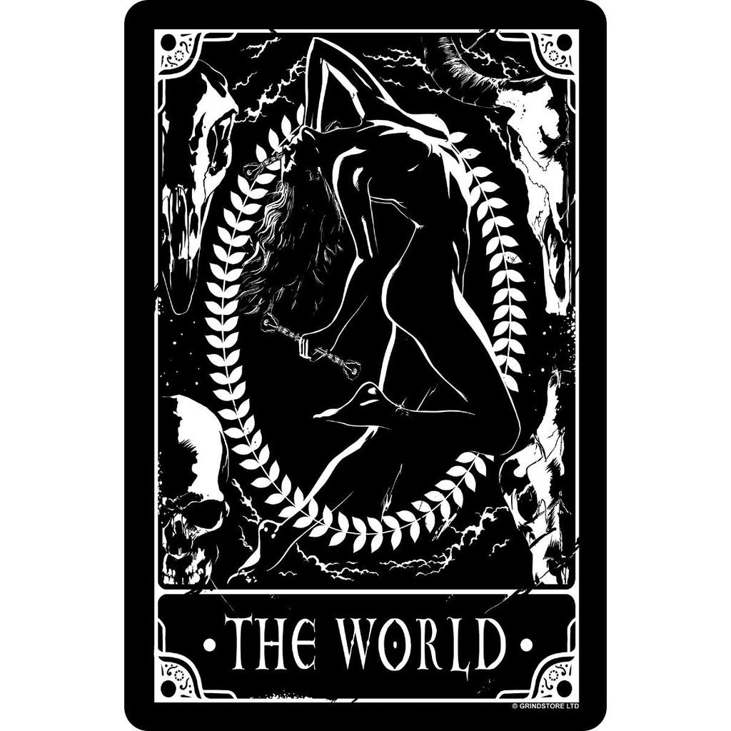 Deadly Tarot The World Tin Sign