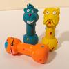 Dog Latex Chew Toy Tough Bite-Resistant Barbell Chewer Cleaning Oral Health Prevent