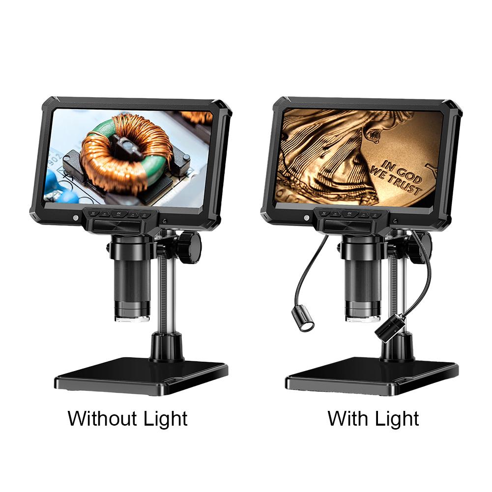 7Inch IPS Digital Microscope 1000X Magnification Coin Microscope 1080P Soldering Microscope for Electronics Repair