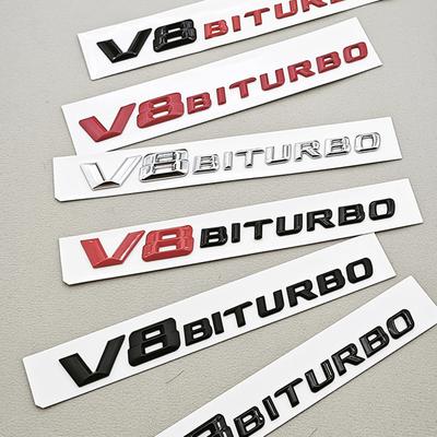 3D V8 BITURBO Emblem Fender Badge Car Sticker For Mercedes Benz AMG G63 C63 E63 S63 Auto Side Decal Styling Accessories FL9