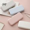 Pressure-resistant Pencil Holder Stationery Box Portable Thin Large Capacity Macaron Color Travel-friendly Container Case with Partitioned Storage