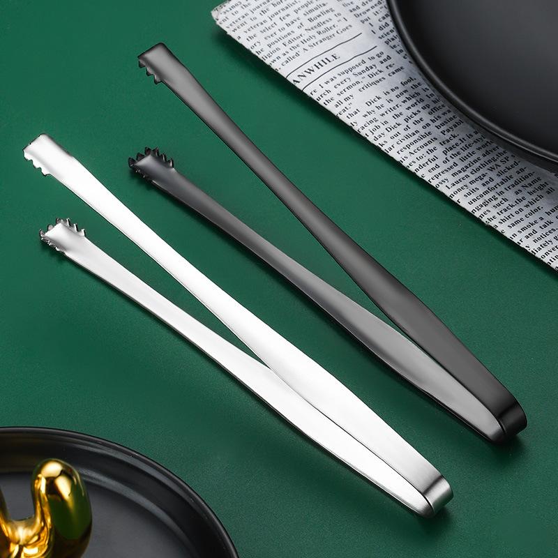 New Anti Slip Ice Clip Stainless Steel Ice Clamp Food Clip Coffee Cube Sugar Clip Long Handled Ice Cube Ice Clip
