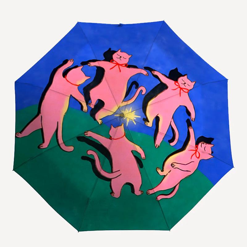 

1pc Cat Circle Auto Open/close, All-Season Portable Folding Umbrella for Women & Men, Travel, Everyday, Formal Events - Compact Luxury Parasol, Outdoo