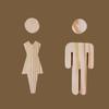2pcs/se Solid Wood Bathroom Door Signs Antique Toilet Door Decoration WC Door Sign Plate Durable Self-adhesive