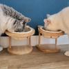 Non-Slip Dog Cat Feeder Wooden Stand Cat Water Bowl Practical Cat Ceramic Bowl  Pet Supplies