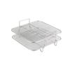 2-Layers Air Fryer Rack Stainless Steel Stackable Grid Grilling Rack Basket for 5-6.8QT Air Fryer Oven Steamer Cooking BBQ Tool
