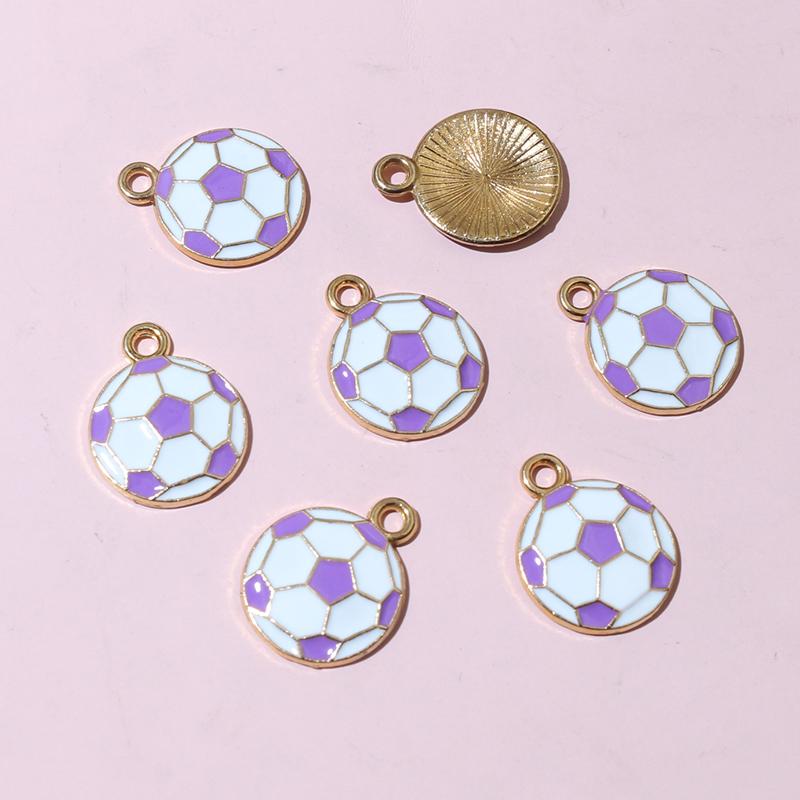 20pcs 16.5x13mm Enamel Football Soccer Small Charms Pendant Zinc Alloy Metal DIY Jewelry Making Accessories Findings