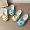 Thick-bottomed Inner Polka Dot Birkenstock Bag Head Slippers Women's New Summer Pedal Lazy Half Drag Fashion