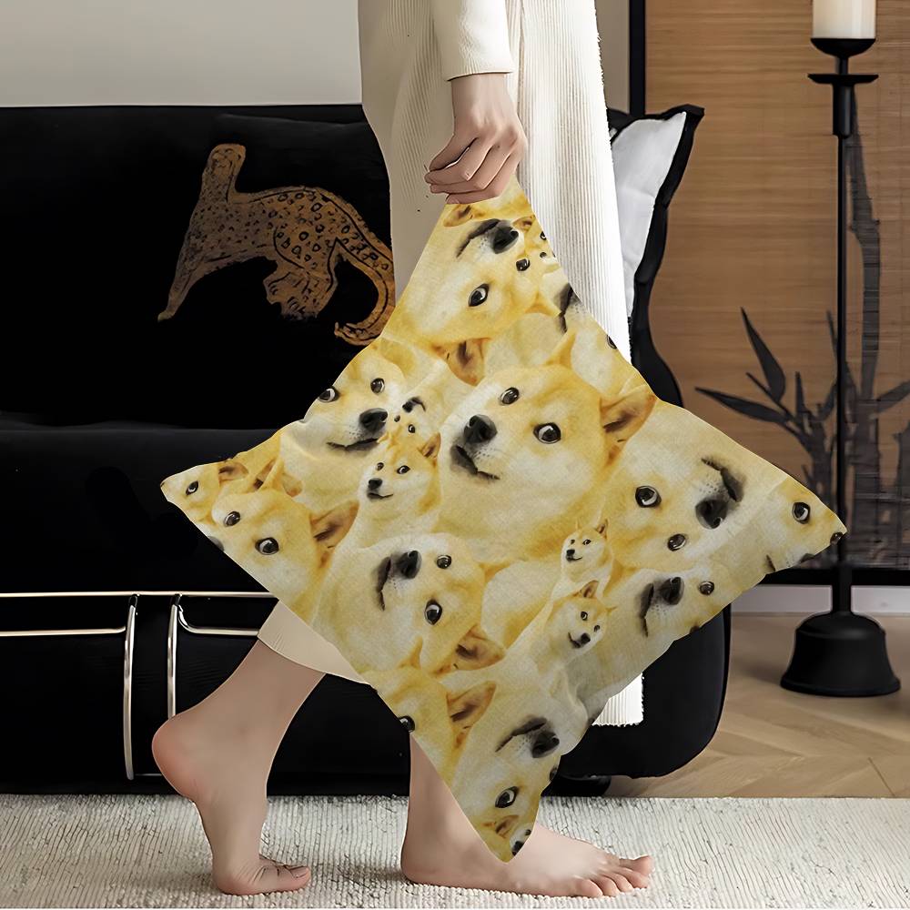 Abstract Shiba Inu Print Cushion Cover Car Throw Pillow Case For Sofa Car Christmas Gift 40X40Cm 45X45Cm