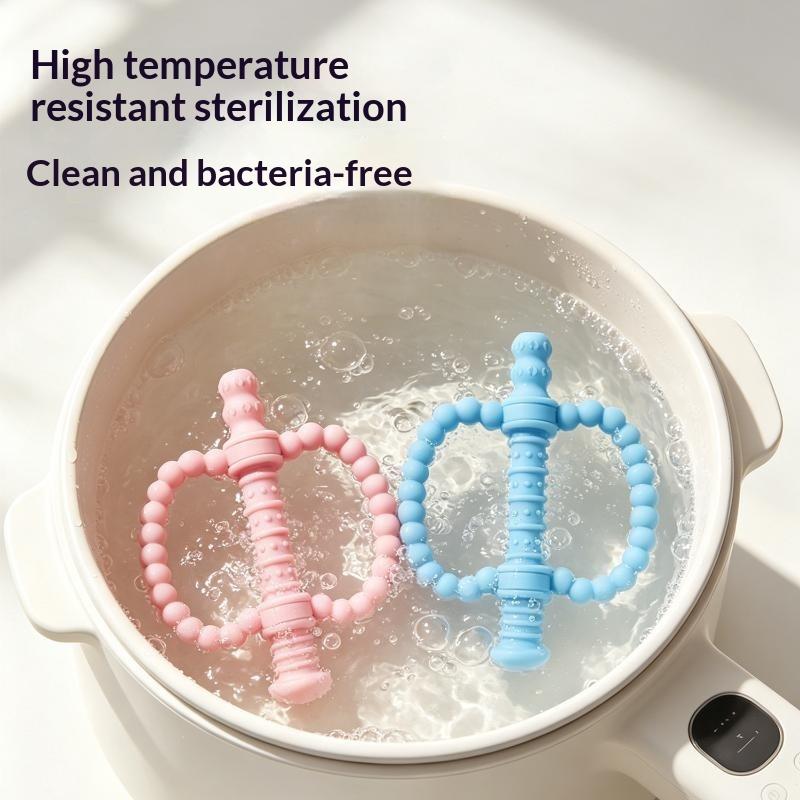 Baby Teething Chew Toys Easy Grip Silicone Handles Safe Non-Toxic Gum Soother for Toddlers Infant Shower Gift