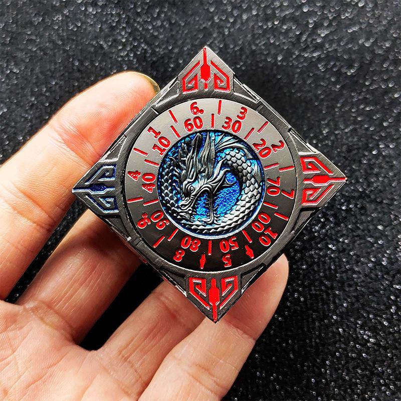Dnd Sechsseitiger Fidgeting Spinner Würfelroller Metall EDC Stressabbau Arbeitsplatz Tischspielzeug Rotierendes Schwungrad Zähler Angst Geschenk