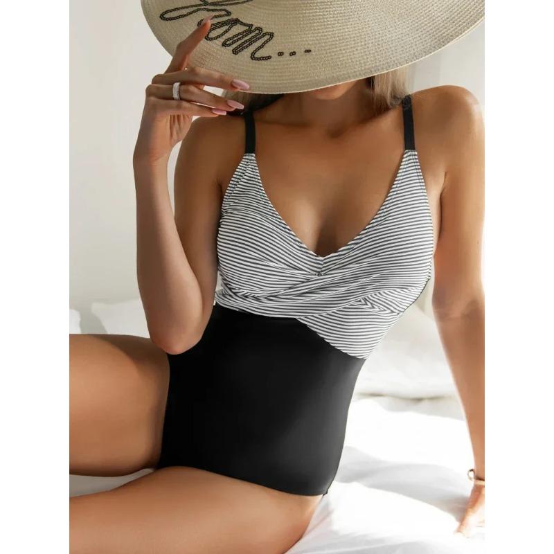 2025 Swimming Suit for Women One Piece Swimsuit Plus Size Swimwear Sexy Deep V-neck Bodysuit Bikini Thong Monokini Bathing Suit