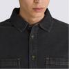 Vans Stevens Denim Langarm Webhemd Uni Bequem Mehrere Taschen Langarmhemd Herrenhemden Schwarz VN000HNTDAD