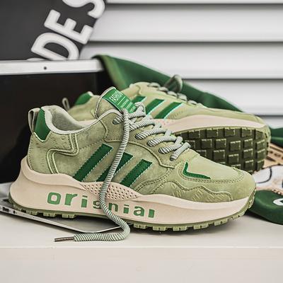 New Men's Shoes Popular Three-bar Forrest Gump Shoes Fashion Sports Casual Shoes Men's Velvet Running Shoes Platform Dad Shoes