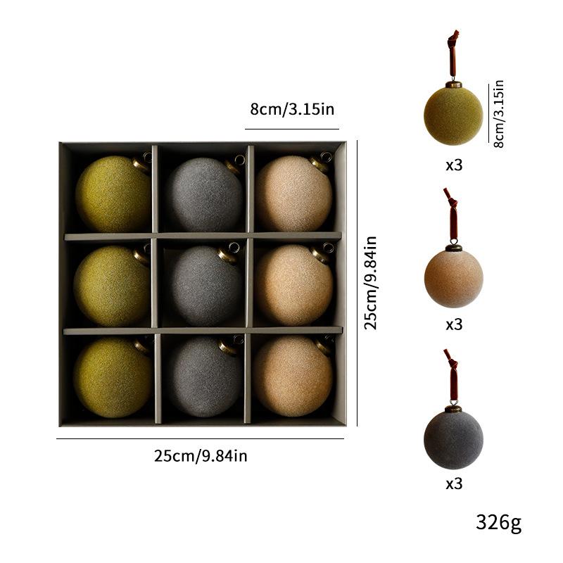 8cm Stoffbezogene Weihnachtskugeln Baumschmuck für Feiertagsdeko Heimparty Geschenk Dekorationen