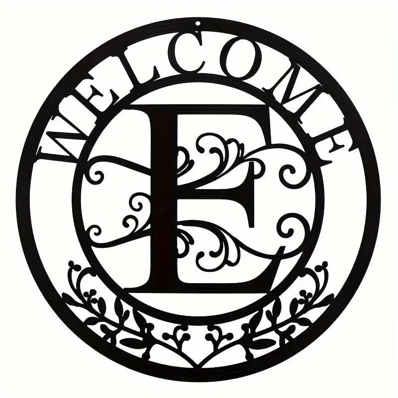 1pc Personalized Family Name Metal Sign (12in) - Letter Design Birthday Gift