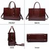 Borsa a mano da donna di lusso vintage con motivo coccodrillo, Borsa tote di grande capacità, Borsa a spalla in pelle da lavoro per donna