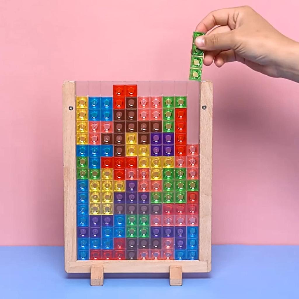 HSRG 3D Tetris Creative Russian Desktop Game Building Blocks Board Tangram Math Kids Educational Toy, Helps Intelligence Development