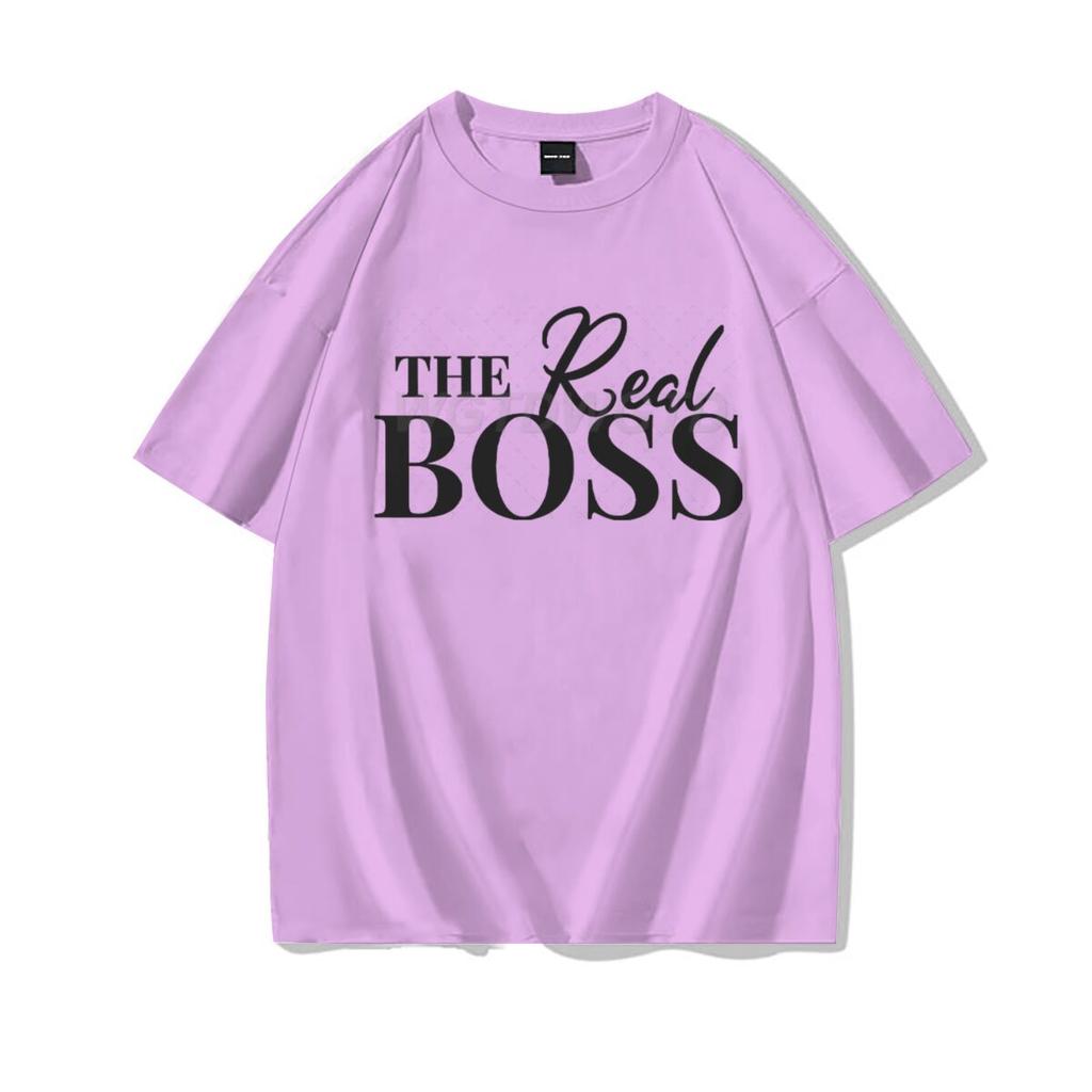 The Boss  The Real Boss Matching Tshirts Couples Matching Outfits Gifts Funny Letter Print Valentines Day Unisex Women Clothing