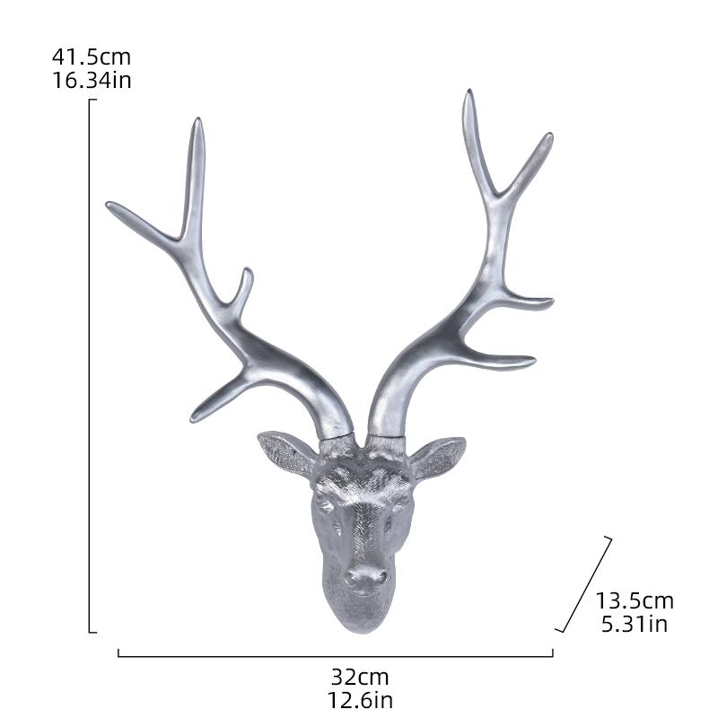 European Deer Head Wall Decor Rustic American Country Style Animal Mount for Home, Office or Entryway