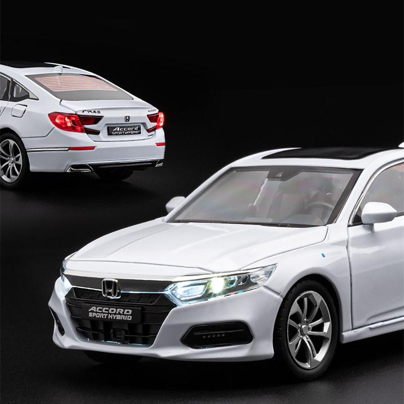 1:24 HONDA Accord Alloy Car Model Diecasts & Toy Vehicles Metal Car Model Simulation Collection Sound and Light Childrens Gifts ajl256