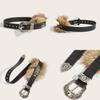 American Style Plush Waist Belt With Alloy Pin Buckle For Trendy Casuals