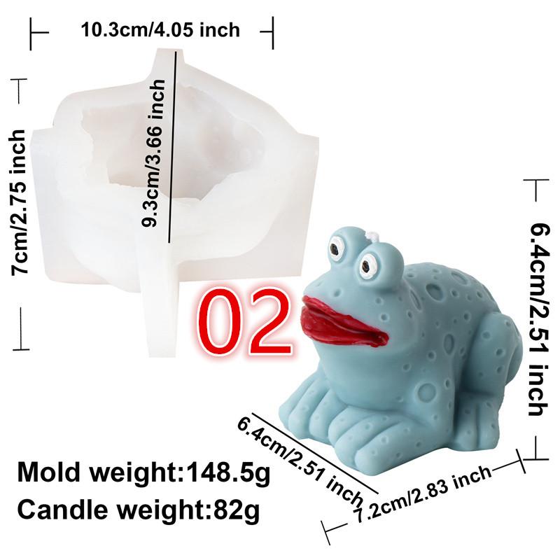 3D Cartoon Frog Silicone Candle Mold DIY Animal Frog Toad Aromatherapy Plaster Mold Crafts Resin Casting Home Decor