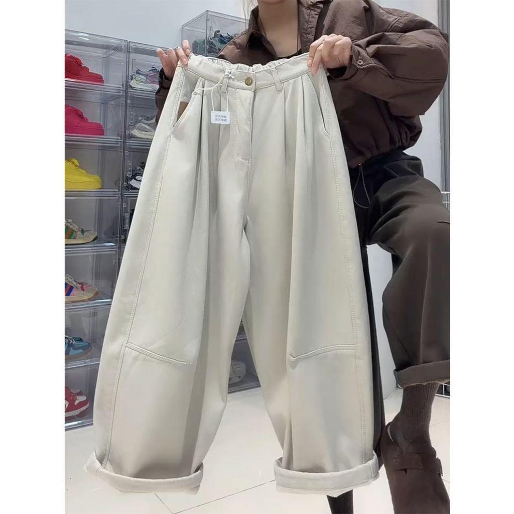 Plus Size Pear Shape Slimming Elastic Waist Loose Harem Pants - New Spring Style