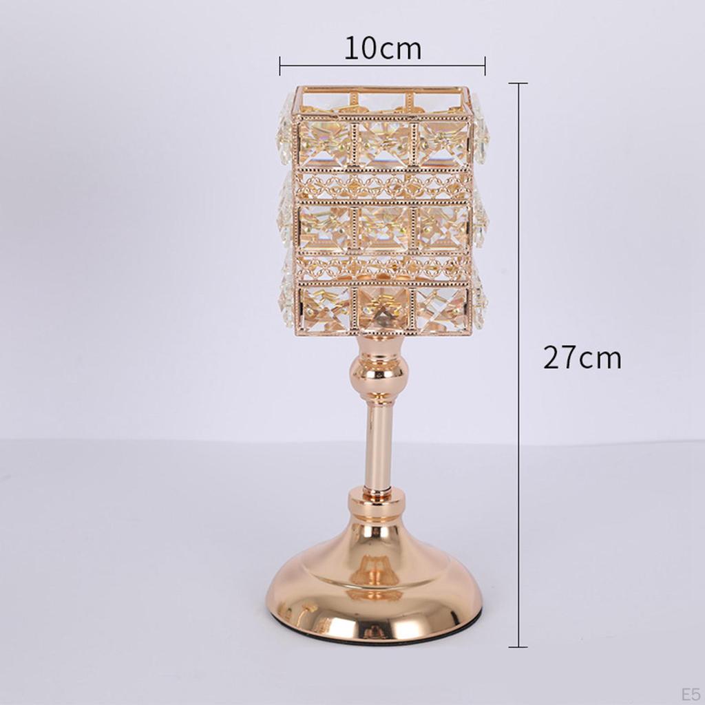 Holder Crystal Embellishment Candlestick Stand for Tabletop Home Ornament