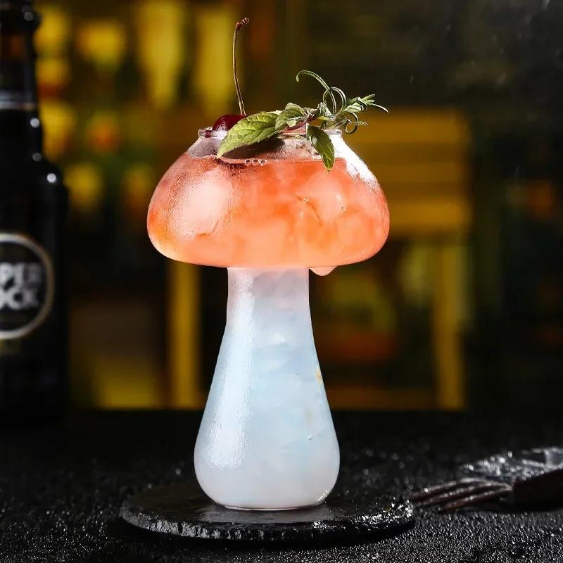 Mushroom Cocktail Glass Cup,Japanese Sake Glass Beverage Beer Glass Creative Transparent Wine Glasses,Coffee Cup,Bar Accessories 201-300ml