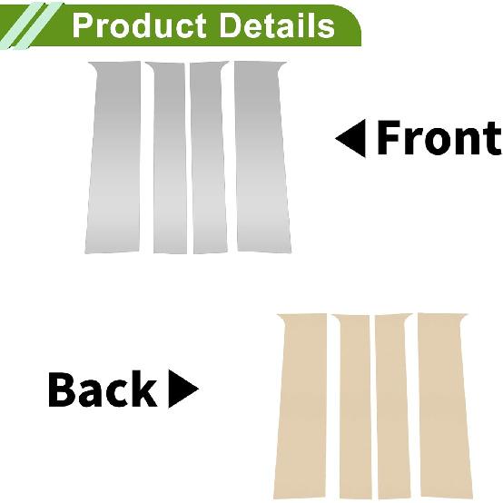Door Pillar Window Trim for GMC Canyon 2015-2024 Silver Tone Front Left Right Anti Scratch Sticker Pillar Posts Door Outer Exterior Cover 4 Pcs