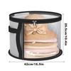 Hat Storage Bucket Clothing Hat Travel Organizer Foldable Round Brim Hat Storage Bag with Handle and Clear Window